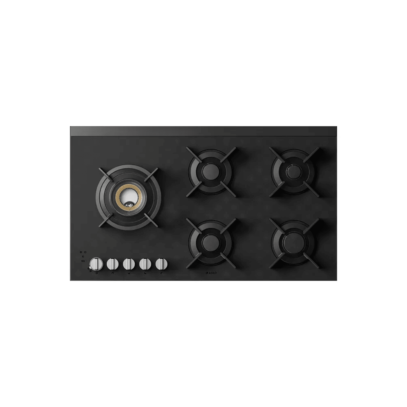 Gas Hob 5 Burner Volcano - Matte Black 90cm gallery detail image