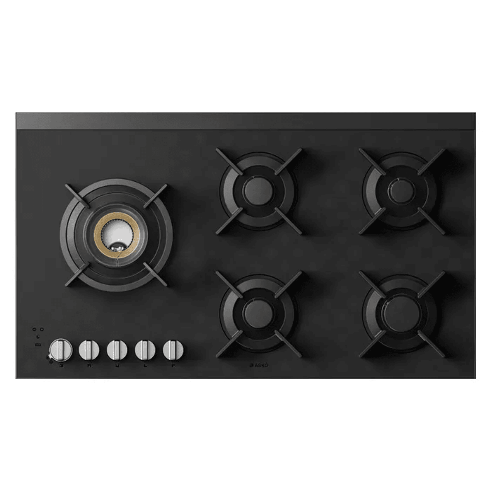 Gas Hob 5 Burner Volcano - Matte Black 90cm gallery detail image