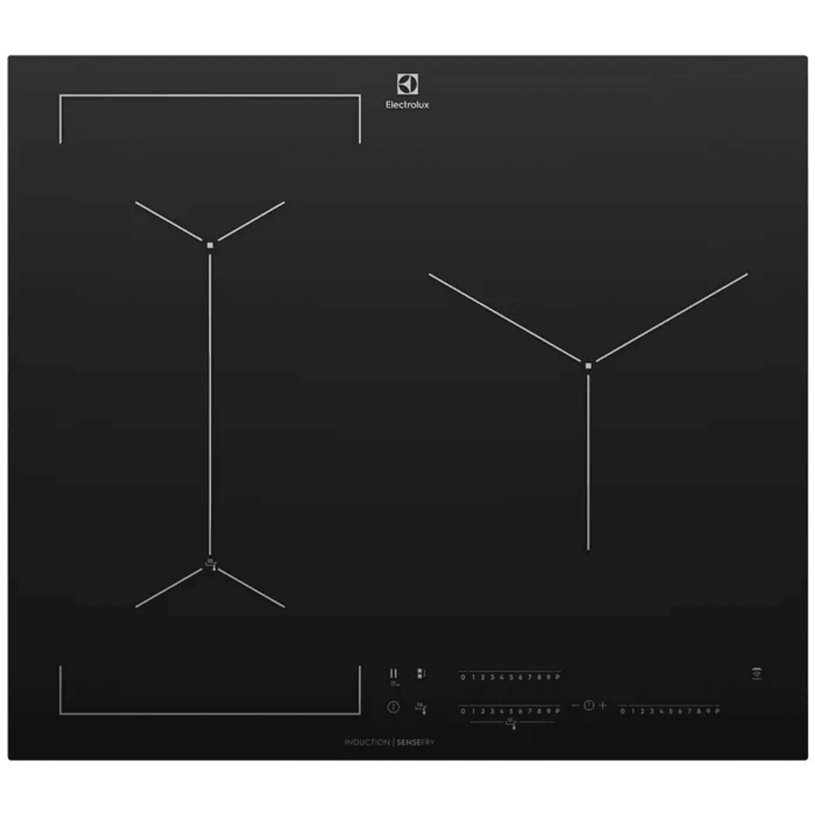 60cm 3 Zone SenseFry Induction Cooktop - Black gallery detail image