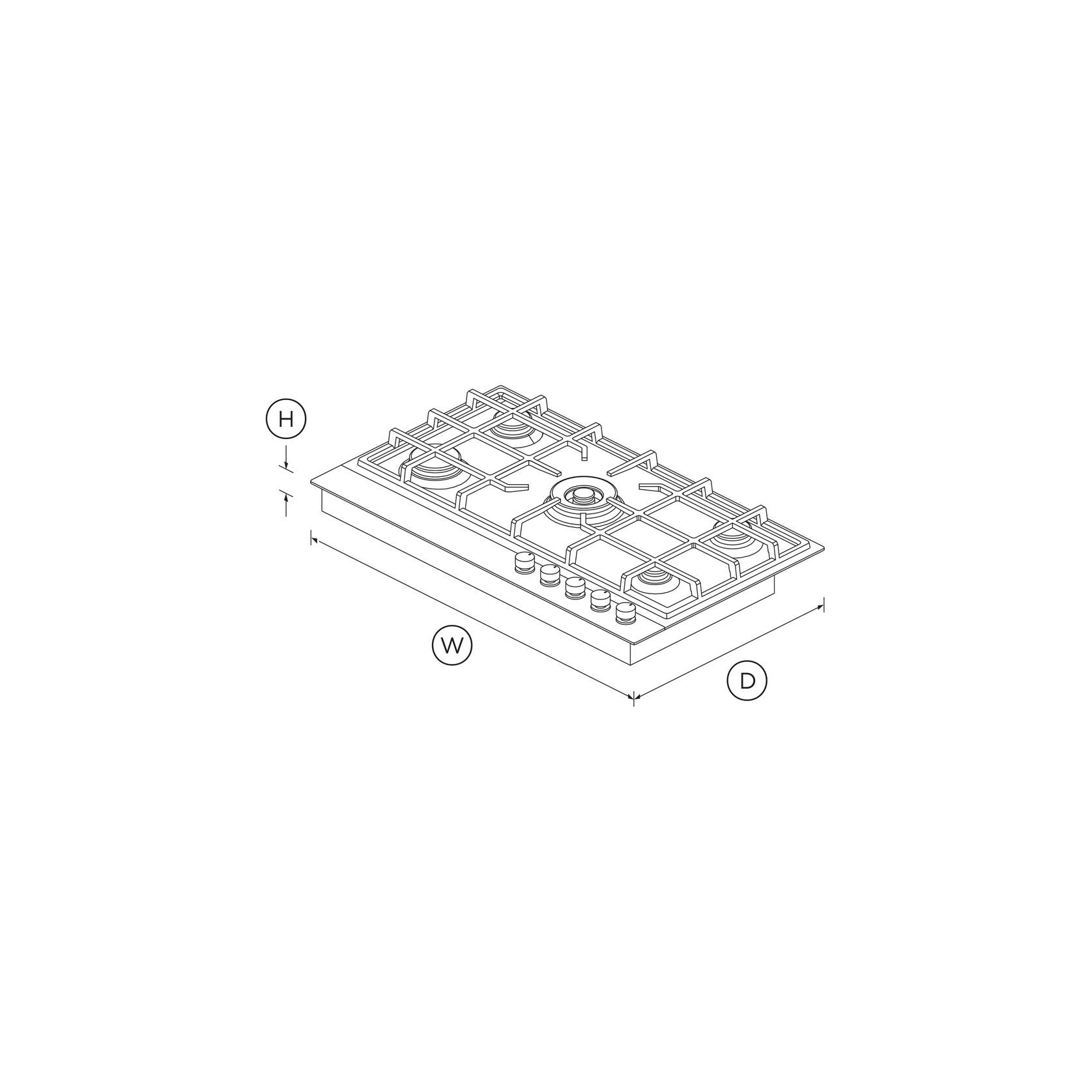 Gas on Steel Cooktop, 90cm, Flush Fit, LPG gallery detail image
