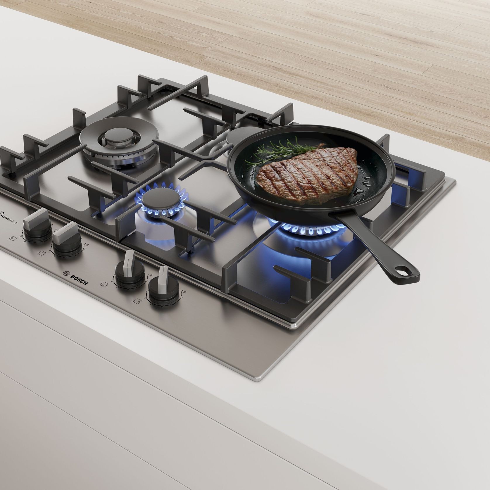 BOSCH | 60cm Stainless Steel Gas Cooktop gallery detail image