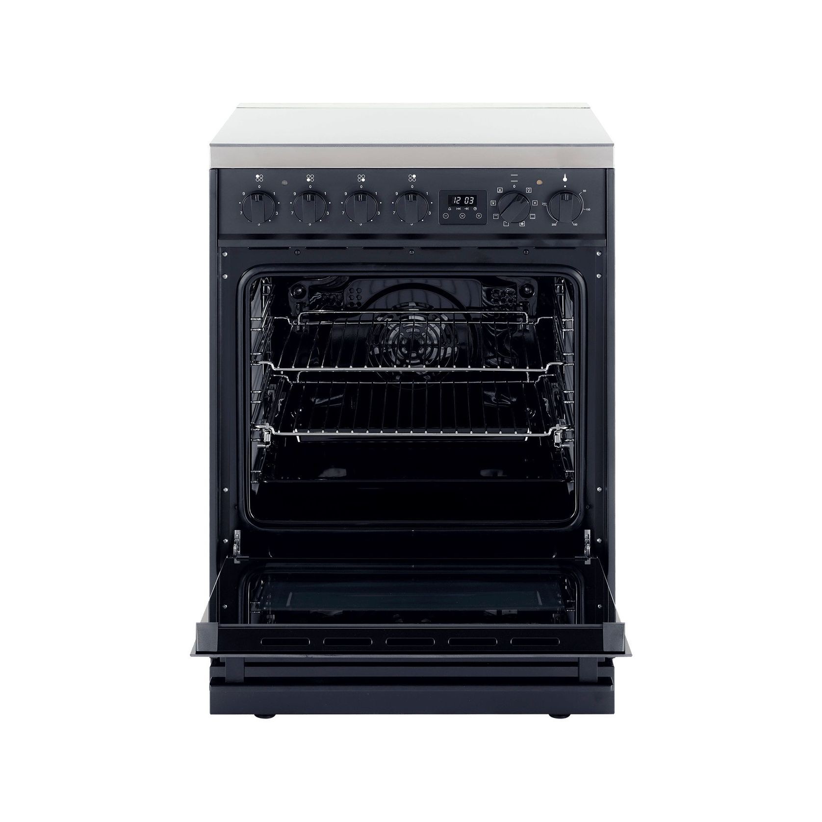 Eurotech 60cm Electric Freestanding Cooker - Black gallery detail image