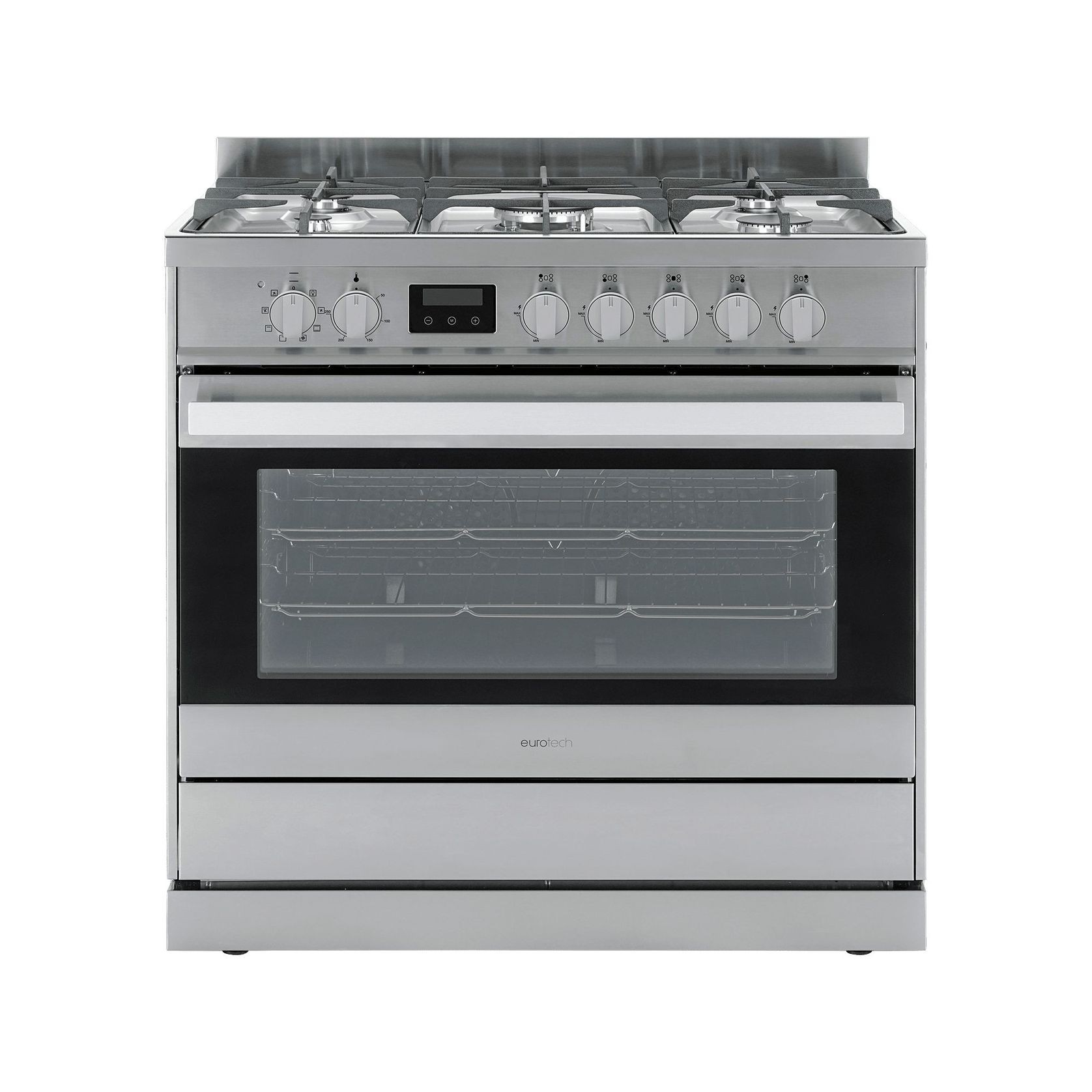 Eurotech 90cm Dual Fuel Freestanding Cooker - Stainless gallery detail image