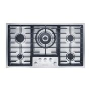 Miele 90cm 5 Burner Dual Wok Burner Gas Cooktop - Stainless Steel gallery detail image