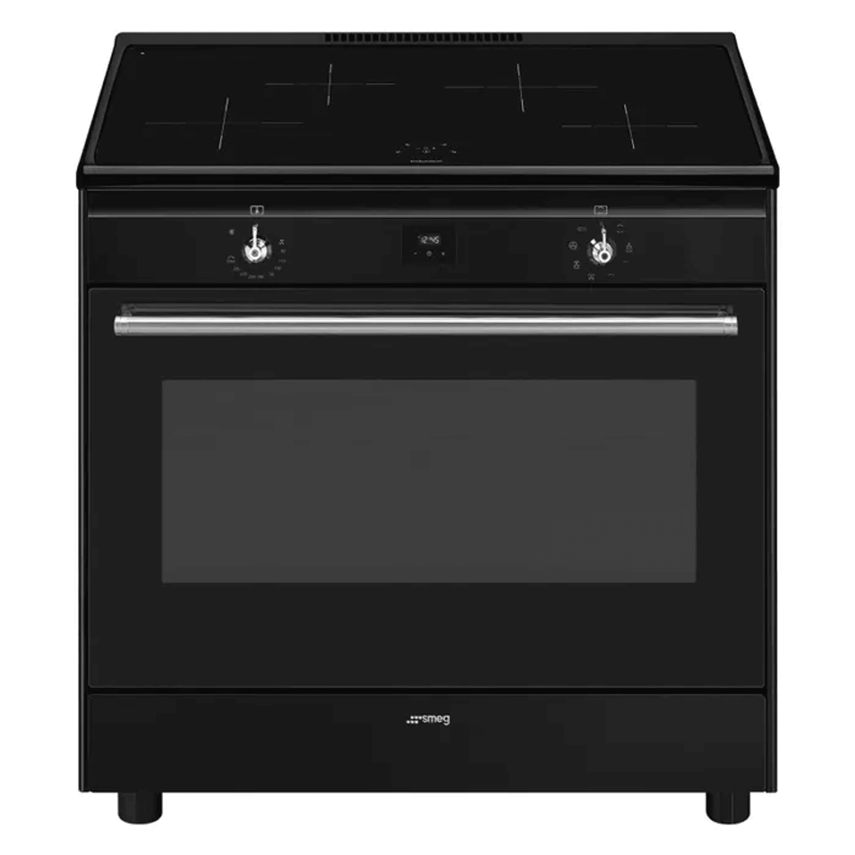 90cm Free Standing Black Upright Induction Hob - Matte Black gallery detail image