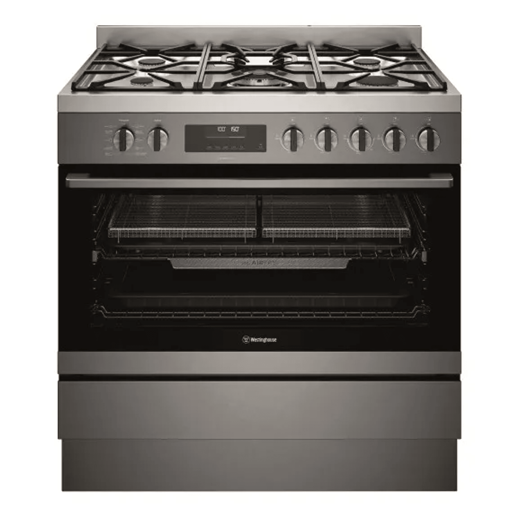 90cm Freestanding Dual Fuel Cooker - Dark Stainless Steel gallery detail image