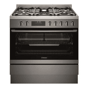 90cm Freestanding Dual Fuel Cooker - Dark Stainless Steel gallery detail image