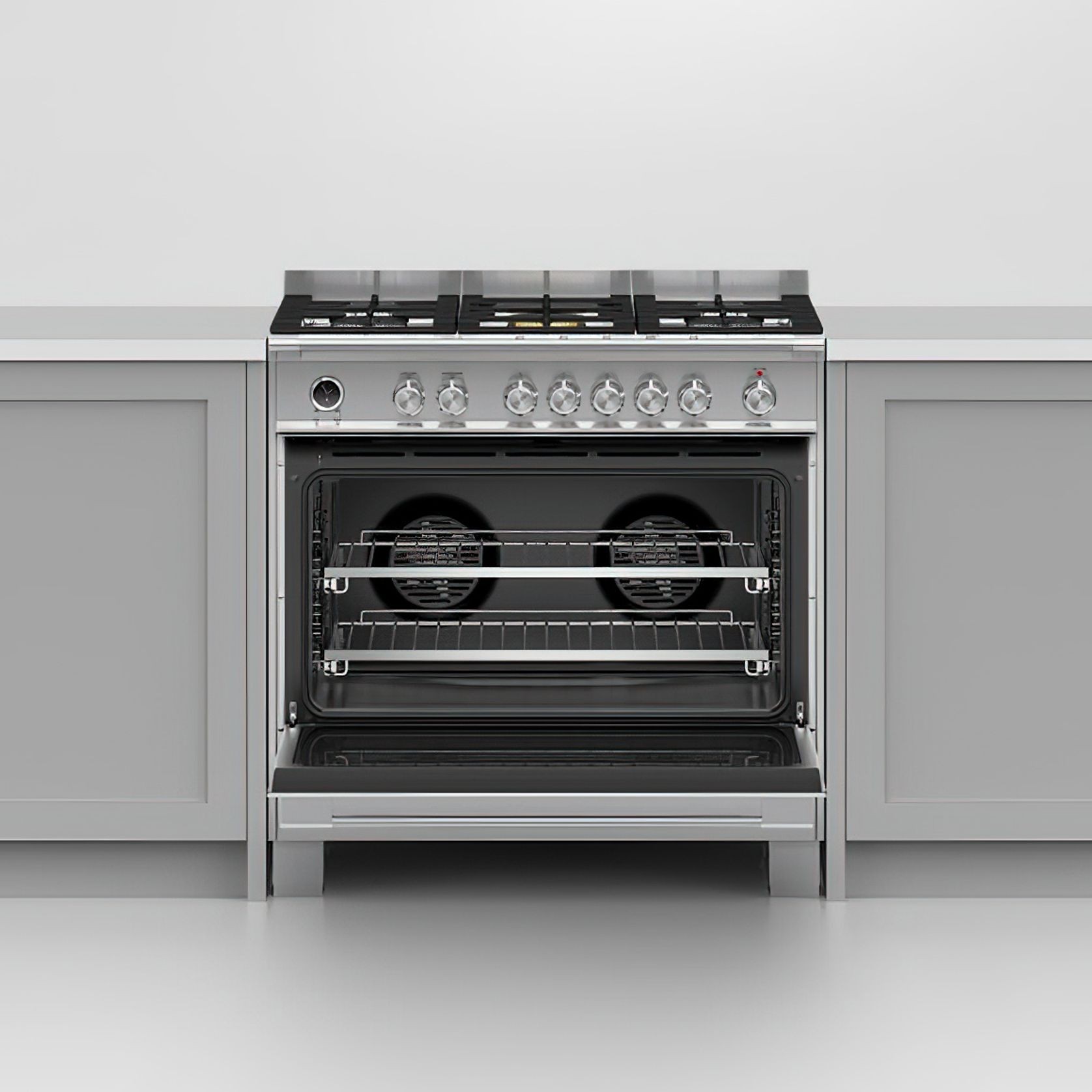 F&P Freestanding Cooker, Dual Fuel, 90cm, 5 Burners gallery detail image