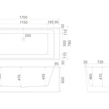 1700mm Tilt Right Hand Corner Bath Gloss White gallery detail image