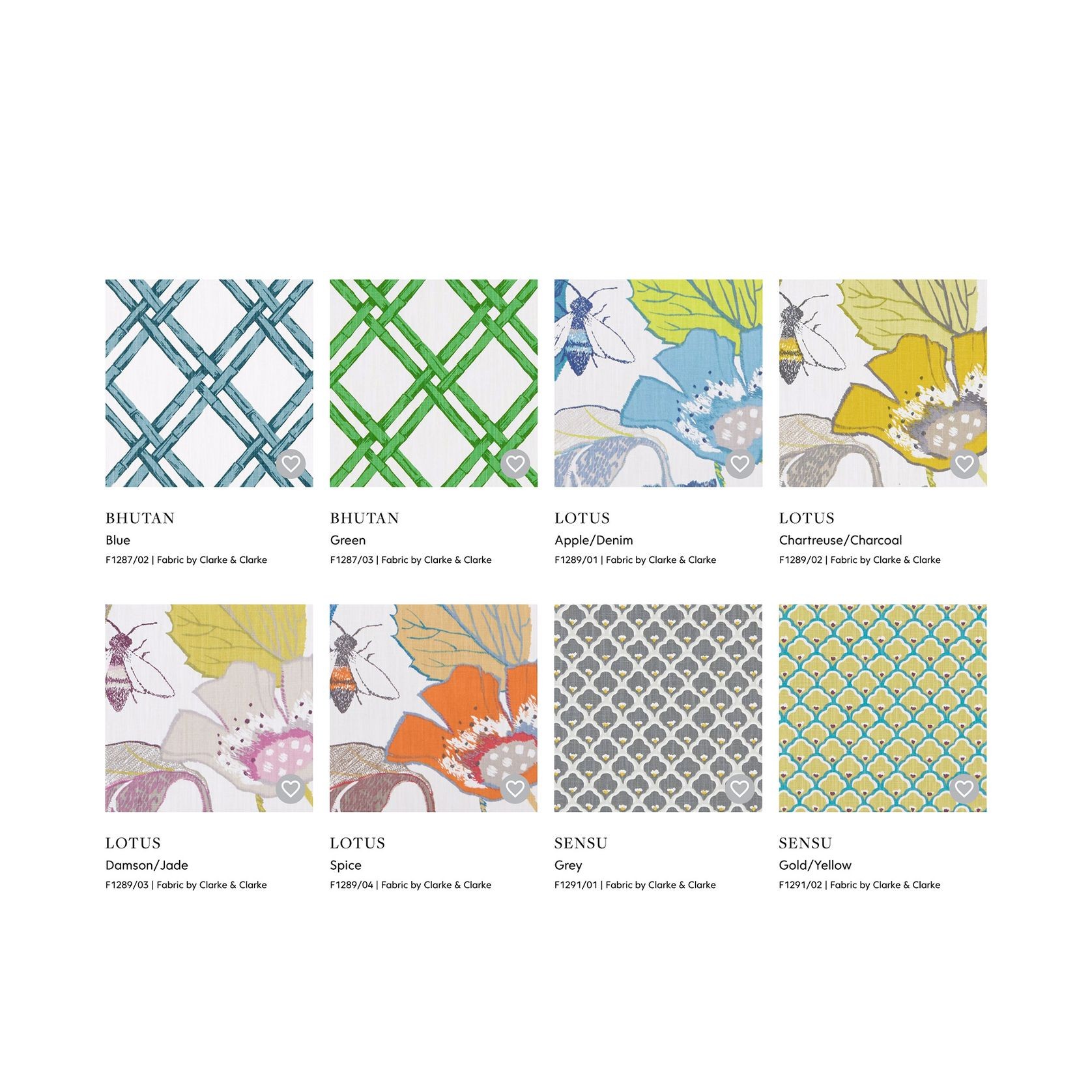 Clarke & Clarke Fabrics | Oriental Garden gallery detail image