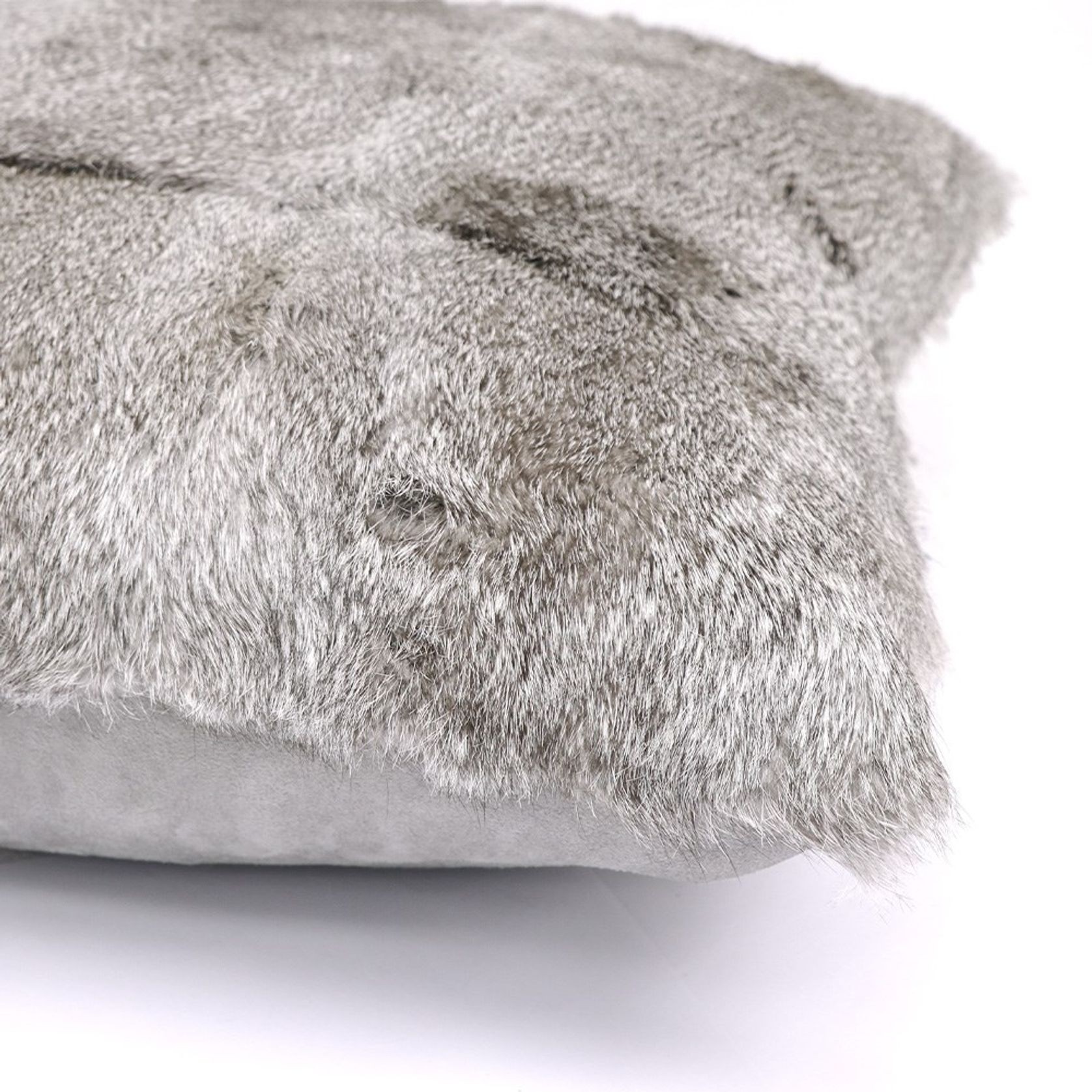 Arctic Rabbit Fur Cushion - Full Grey gallery detail image