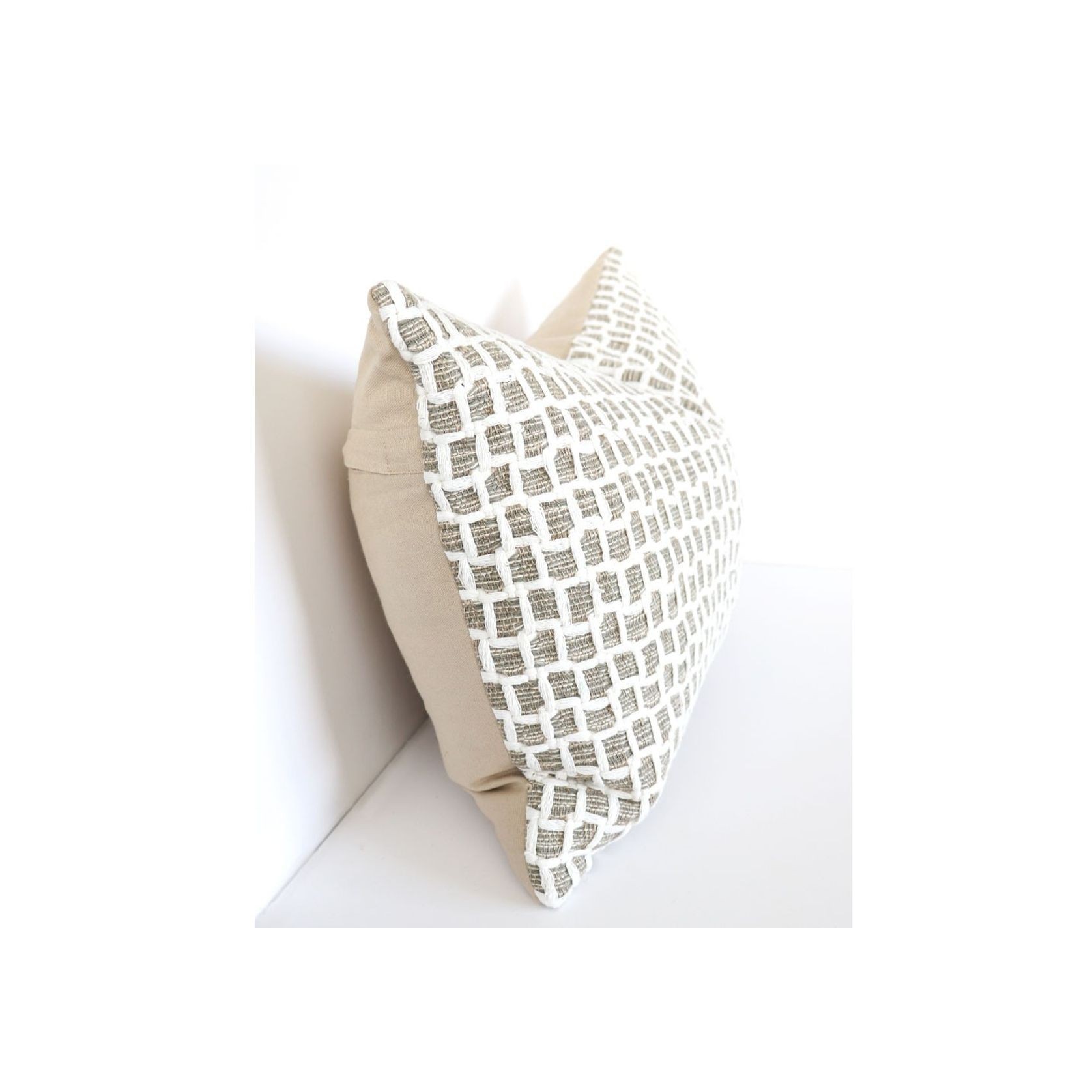 Luna Rectangle 100% Cotton Sand Cushion gallery detail image