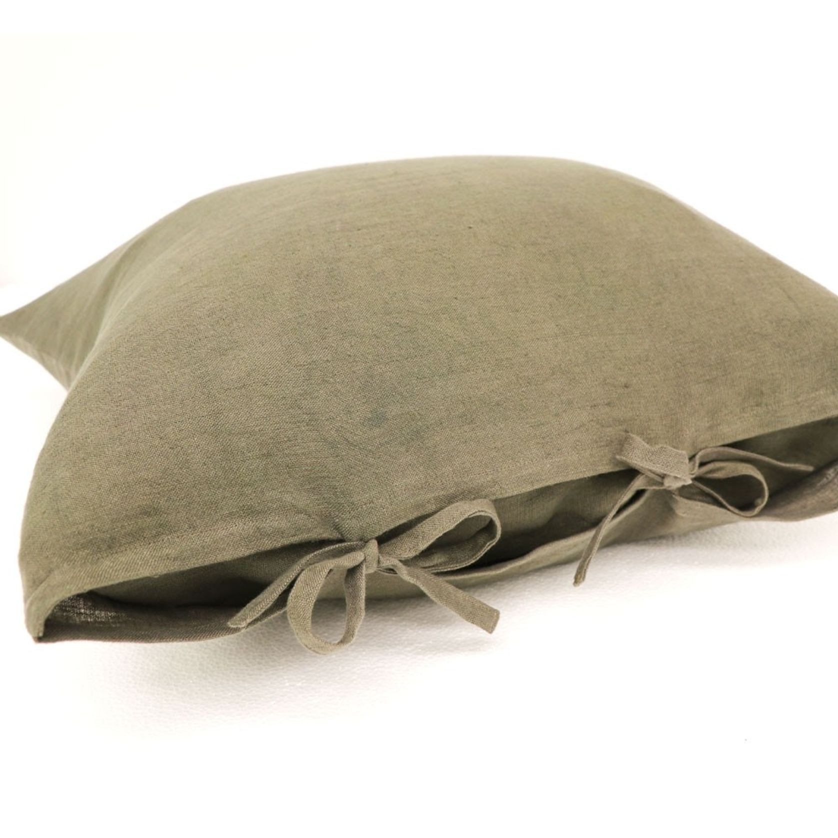 Tully Tie Cushion | Olive Green gallery detail image
