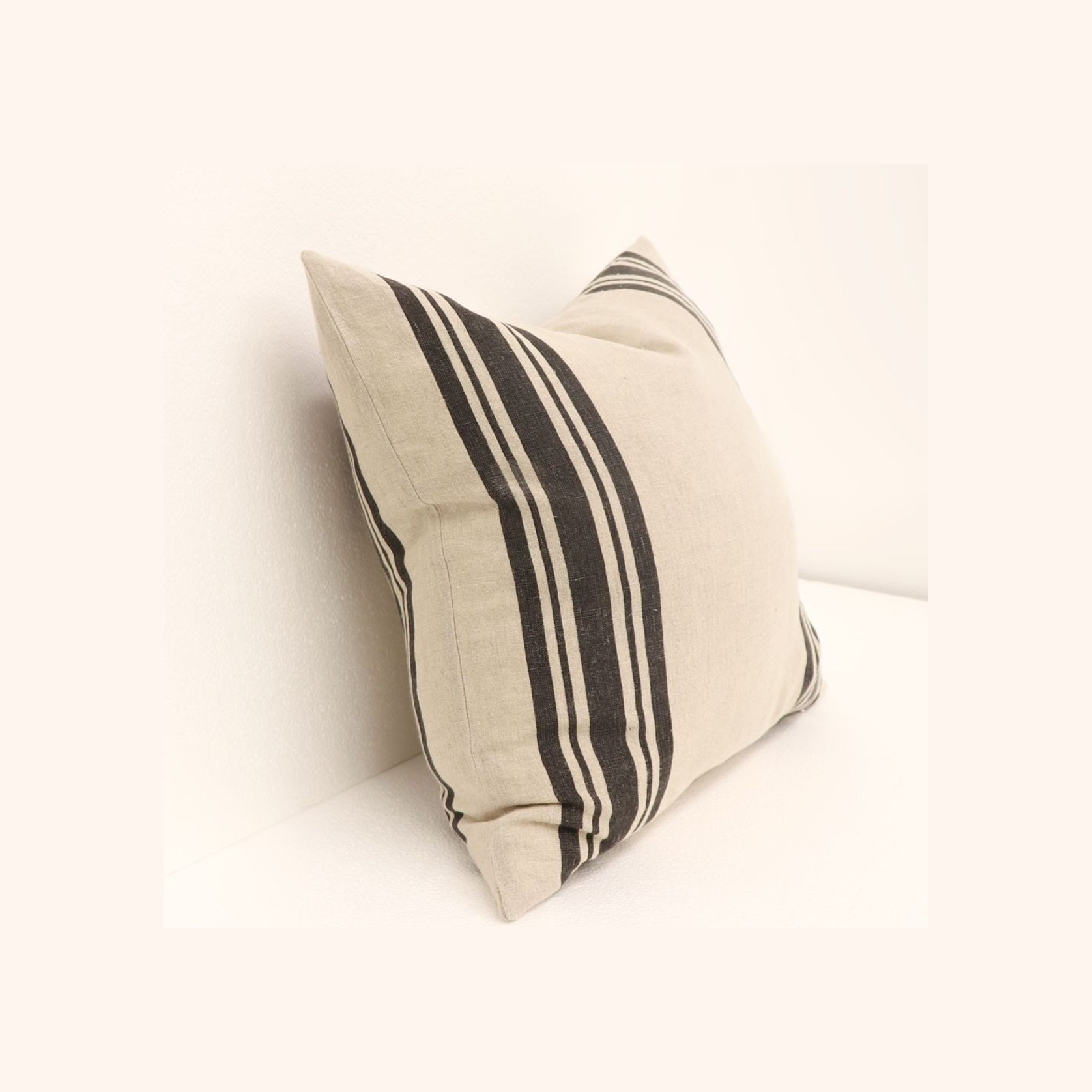 Vera Cushion | Charcoal Stripe gallery detail image