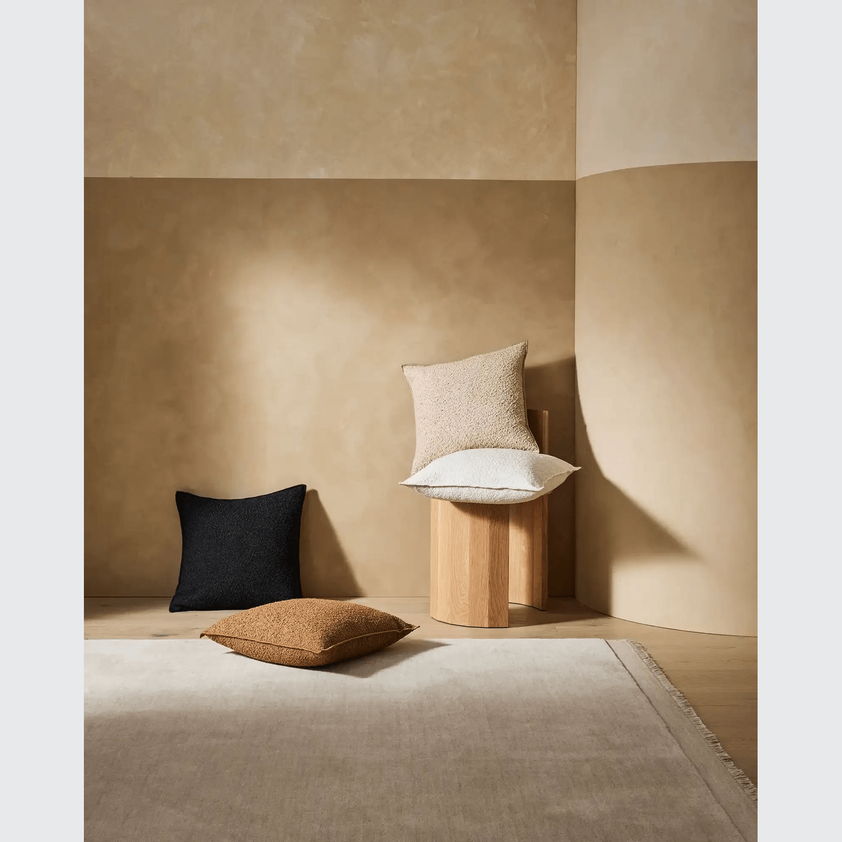 Weave Home Alberto Boucle Cushion - Onyx | 50 x 50cm gallery detail image