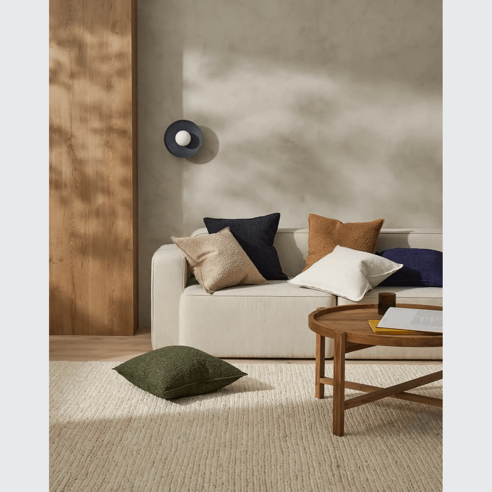 Weave Home Alberto Boucle Cushion - Onyx | 50 x 50cm gallery detail image