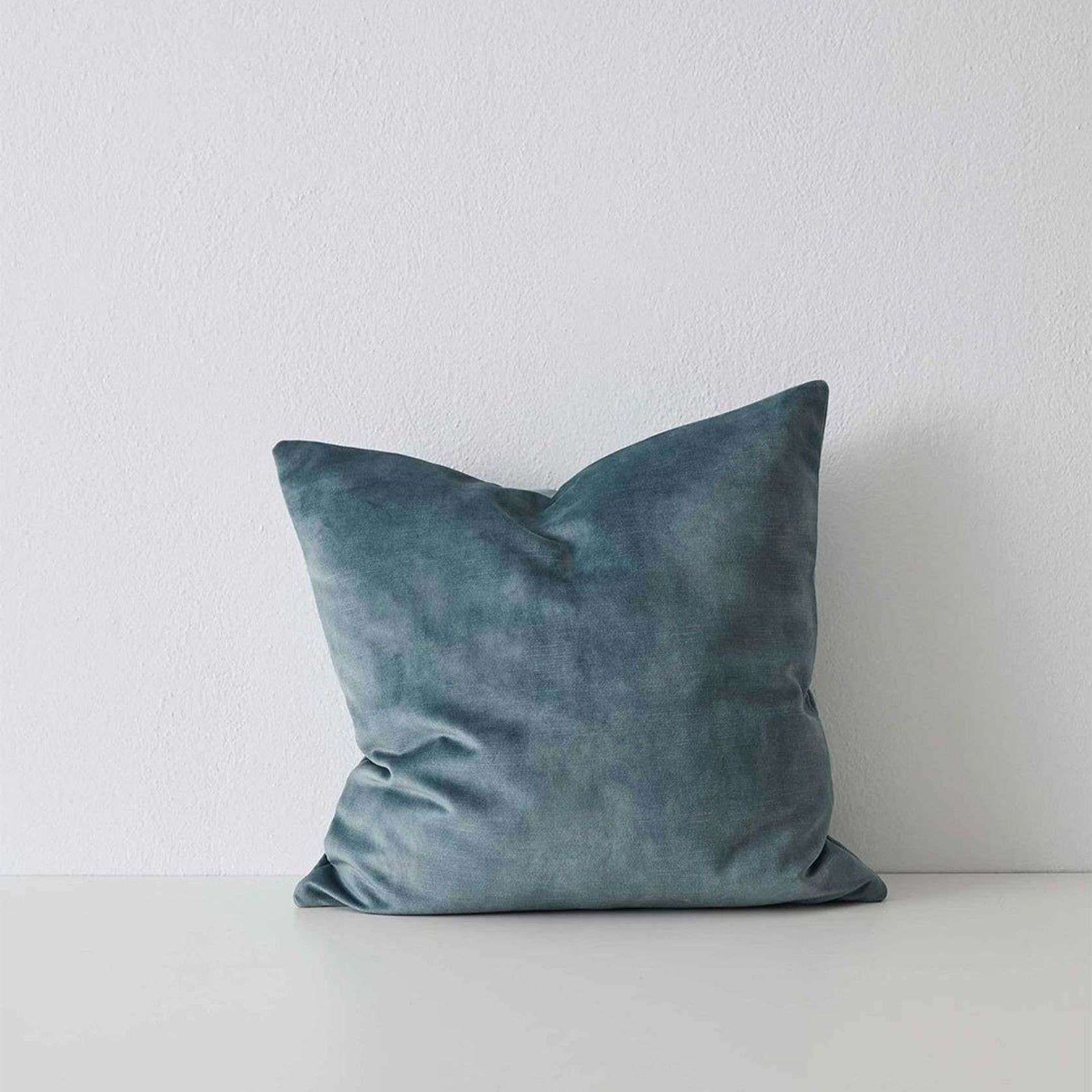 Weave Home Ava Velvet Cushion - Aqua | 50 x 50cm gallery detail image