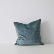Weave Home Ava Velvet Cushion - Aqua | 50 x 50cm gallery detail image