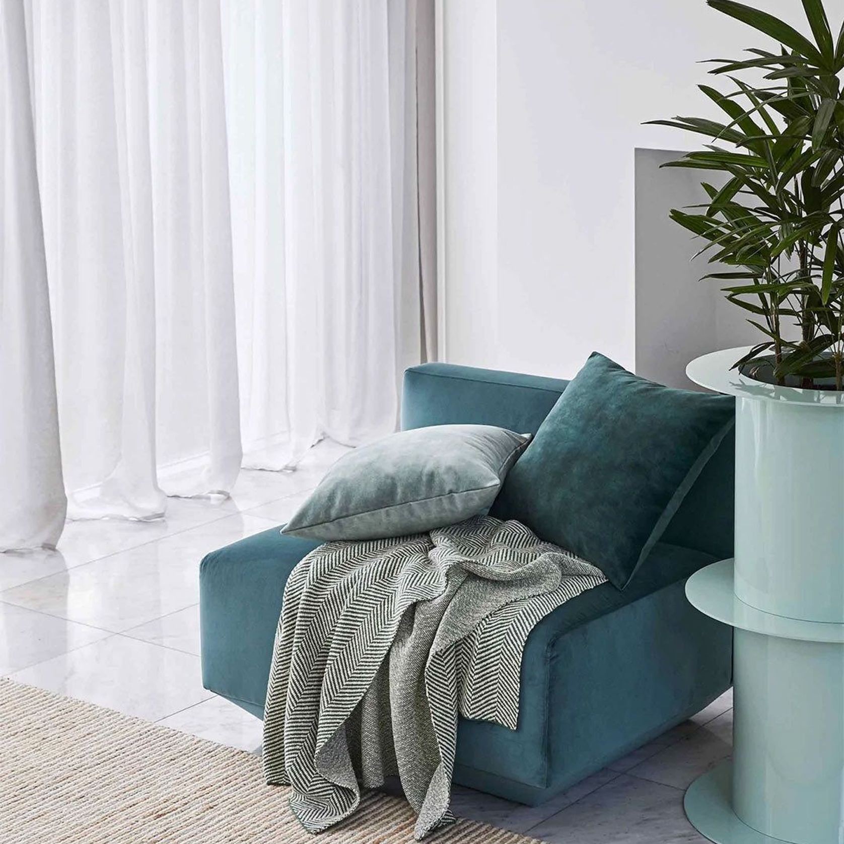 Weave Home Ava Velvet Cushion - Emerald | 50 x 50cm gallery detail image