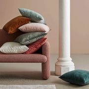 Weave Home Ava Velvet Cushion - Blush | 50 x 50cm gallery detail image