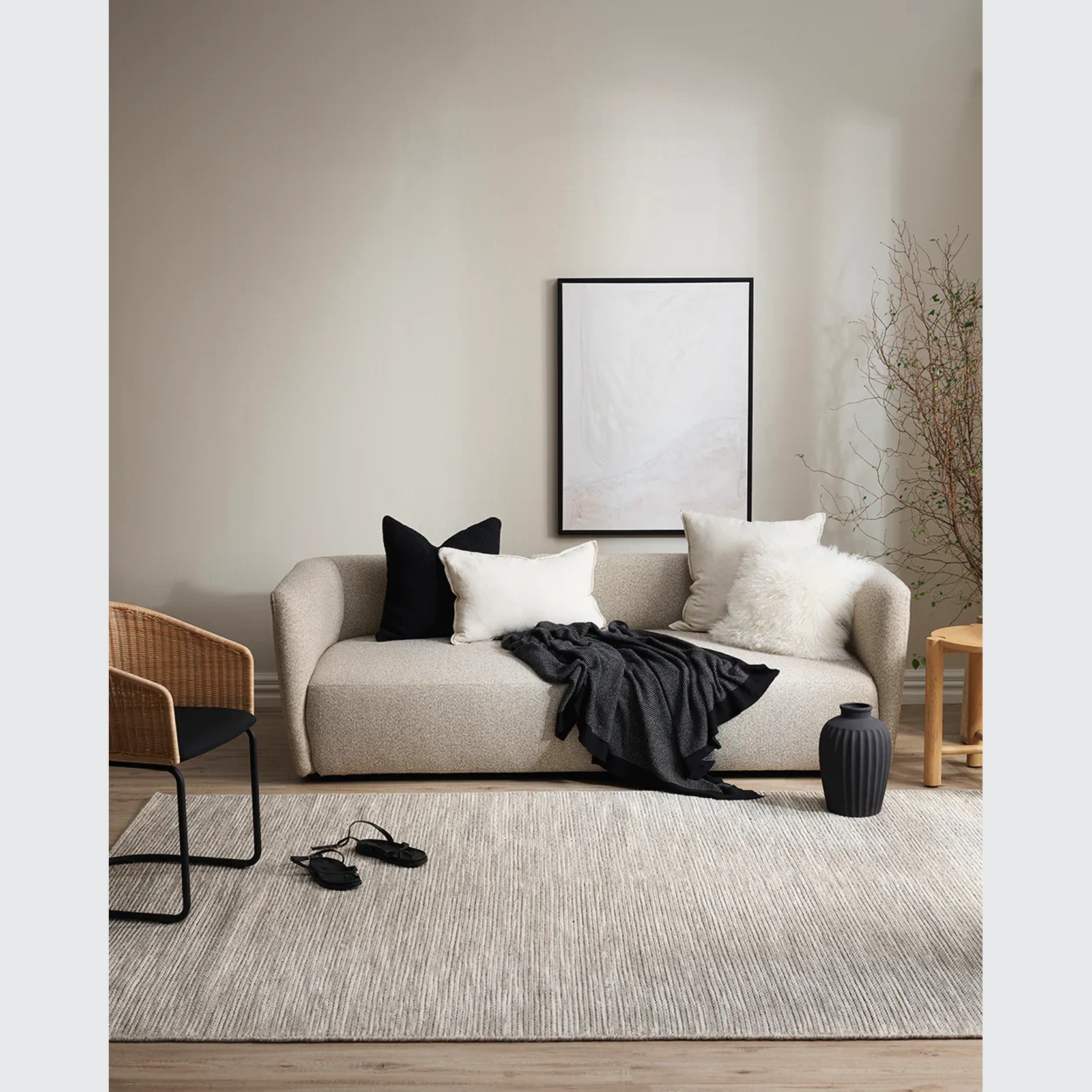 Baya Cyprian Cushion - Black | 50 x 50cm gallery detail image