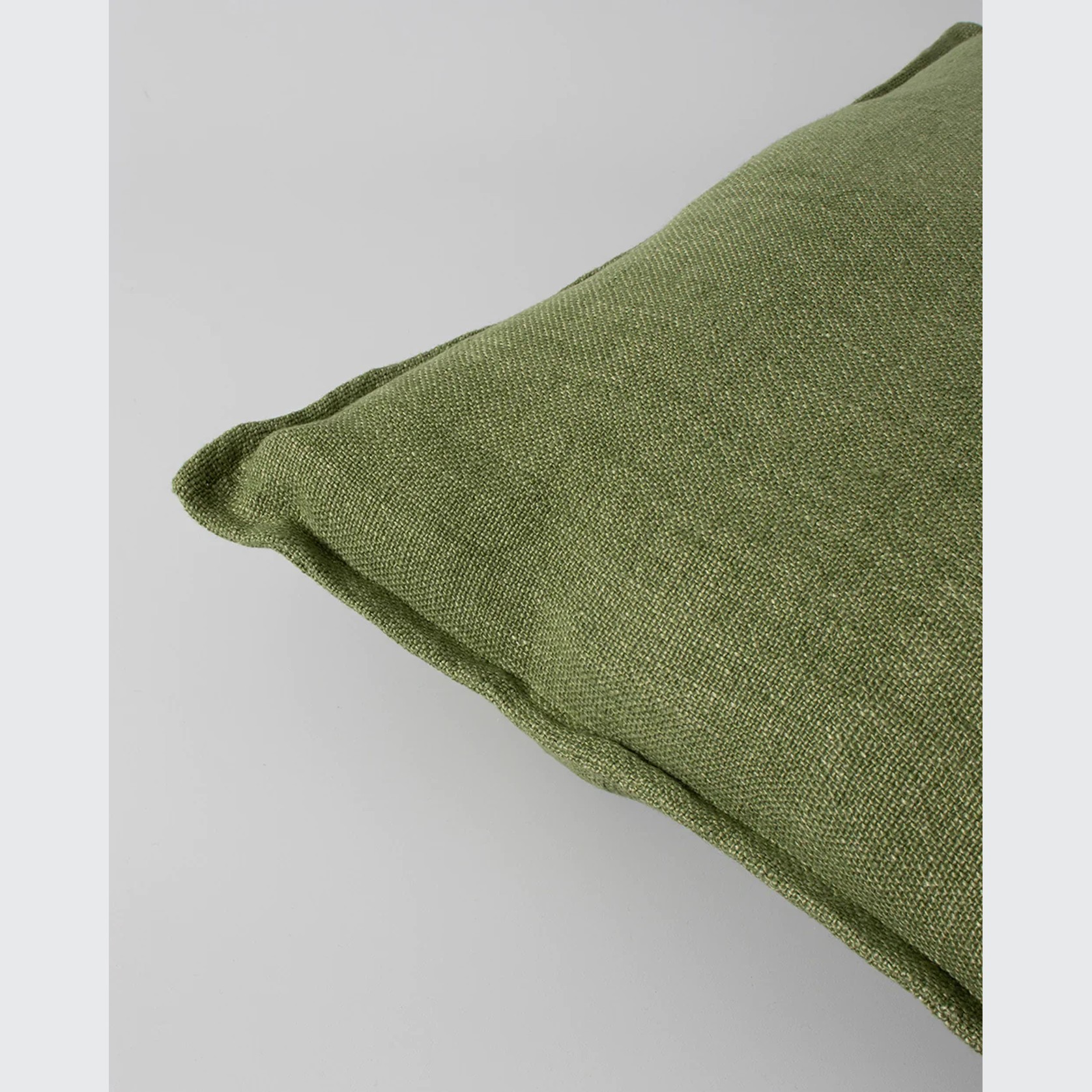 Baya Flaxmill Handwoven Linen Cushion - Olive gallery detail image