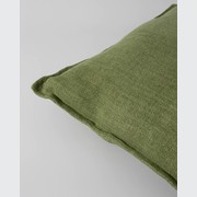 Baya Flaxmill Handwoven Linen Cushion - Olive gallery detail image