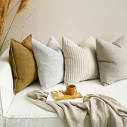 Baya Sandridge Cushion - Linen/Black | 100% Linen gallery detail image