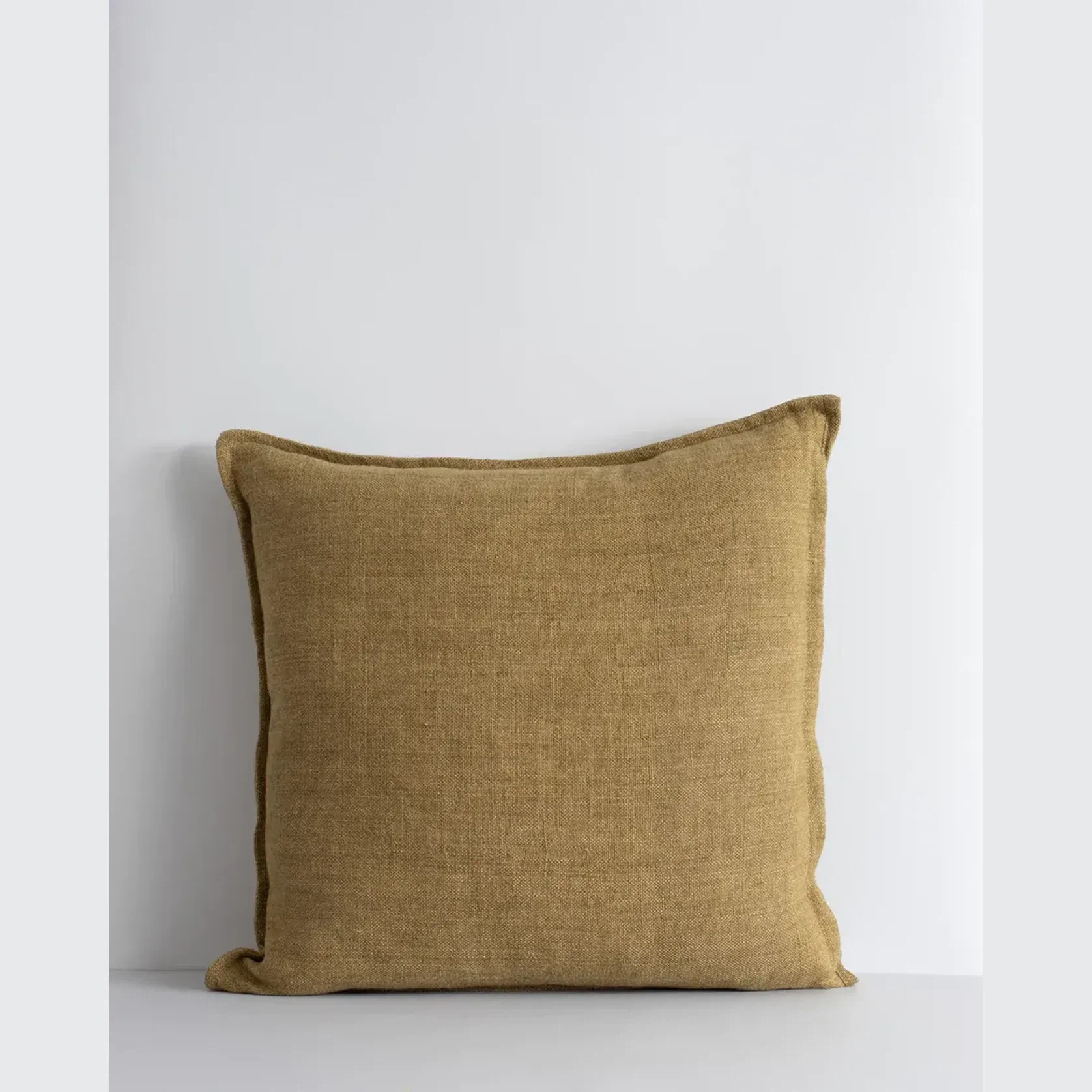 Baya Flaxmill Handwoven Linen Cushion - Fenugreek | Two Sizes gallery detail image