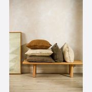 Baya Arcadia Handwoven Linen Cushion - Clove | Lumbar gallery detail image