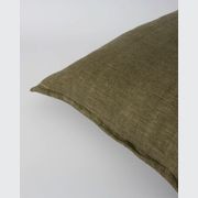 Baya Arcadia Handwoven Linen Cushion - Military | Lumbar gallery detail image