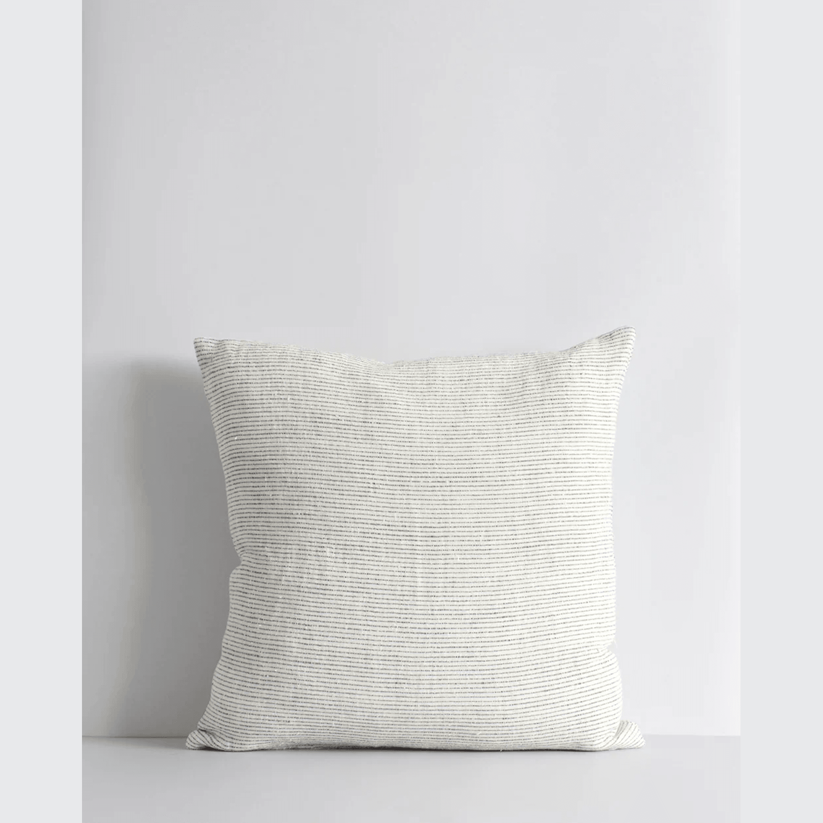 Baya Sandridge Cushion - Off White/Lead | 100% Linen gallery detail image