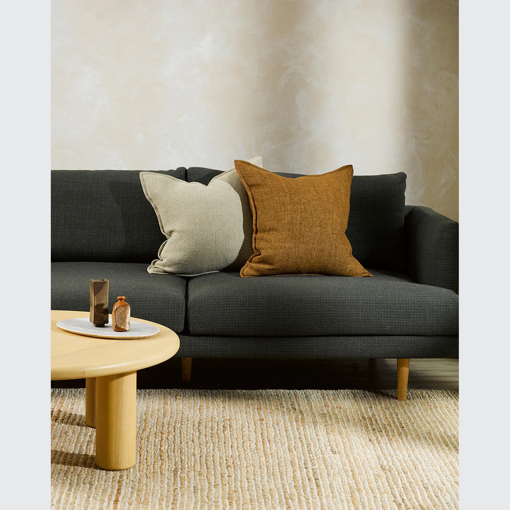 Baya Flaxmill Handwoven Linen Cushion - Doeskin gallery detail image