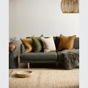 Baya Flaxmill Handwoven Linen Cushion - Winter Moss | Two Sizes gallery detail image