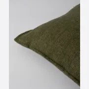 Baya Flaxmill Handwoven Linen Cushion - Winter Moss | Two Sizes gallery detail image