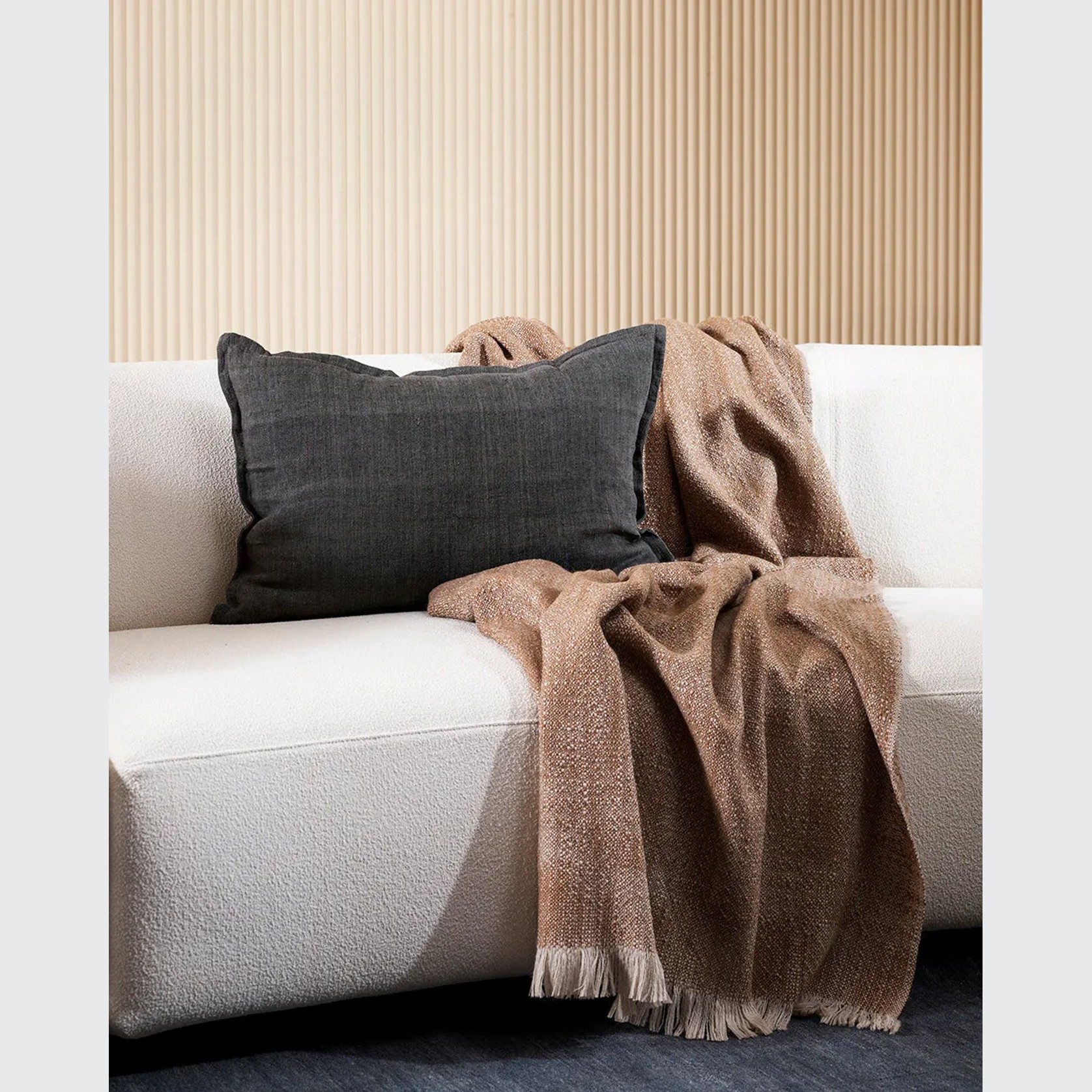 Baya Arcadia Handwoven Linen Cushion - Nori | Lumbar gallery detail image