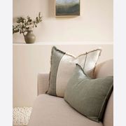 Baya Arcadia Handwoven Linen Cushion - Sage | Lumbar gallery detail image