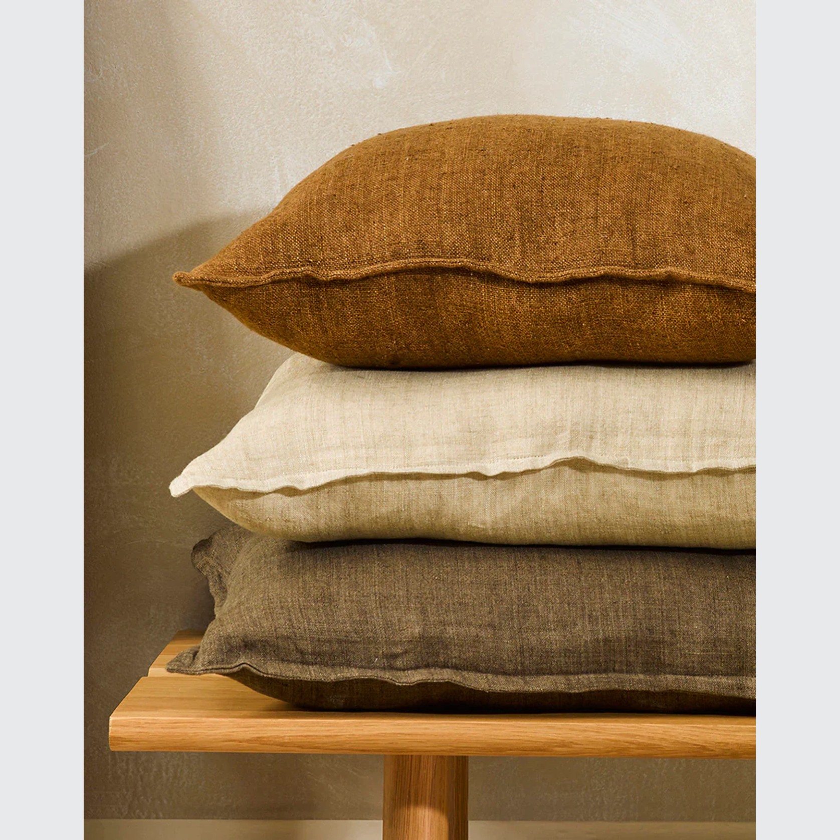 Baya Flaxmill Handwoven Linen Cushion - Pecan gallery detail image