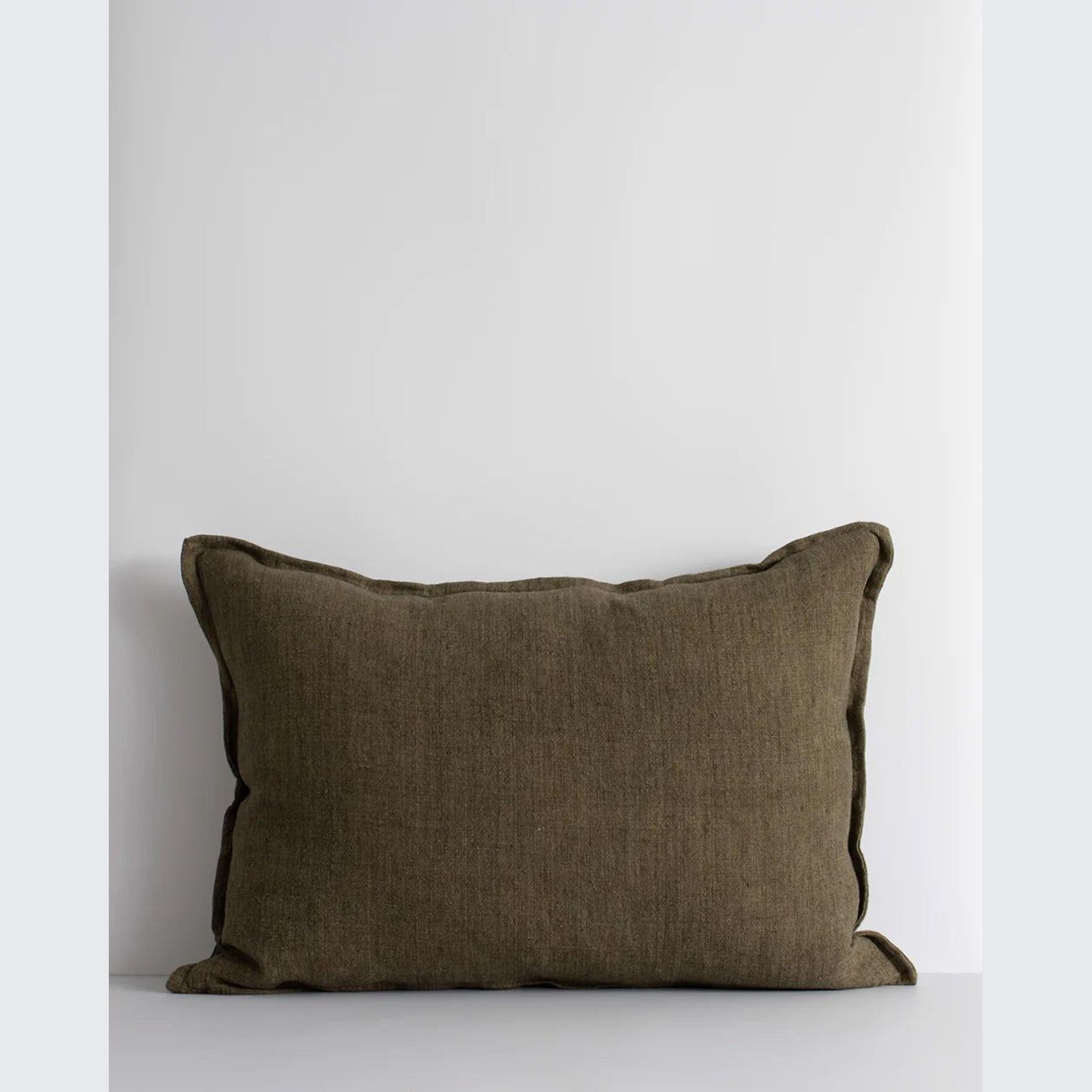 Baya Arcadia Handwoven Linen Cushion - Clove | Lumbar gallery detail image