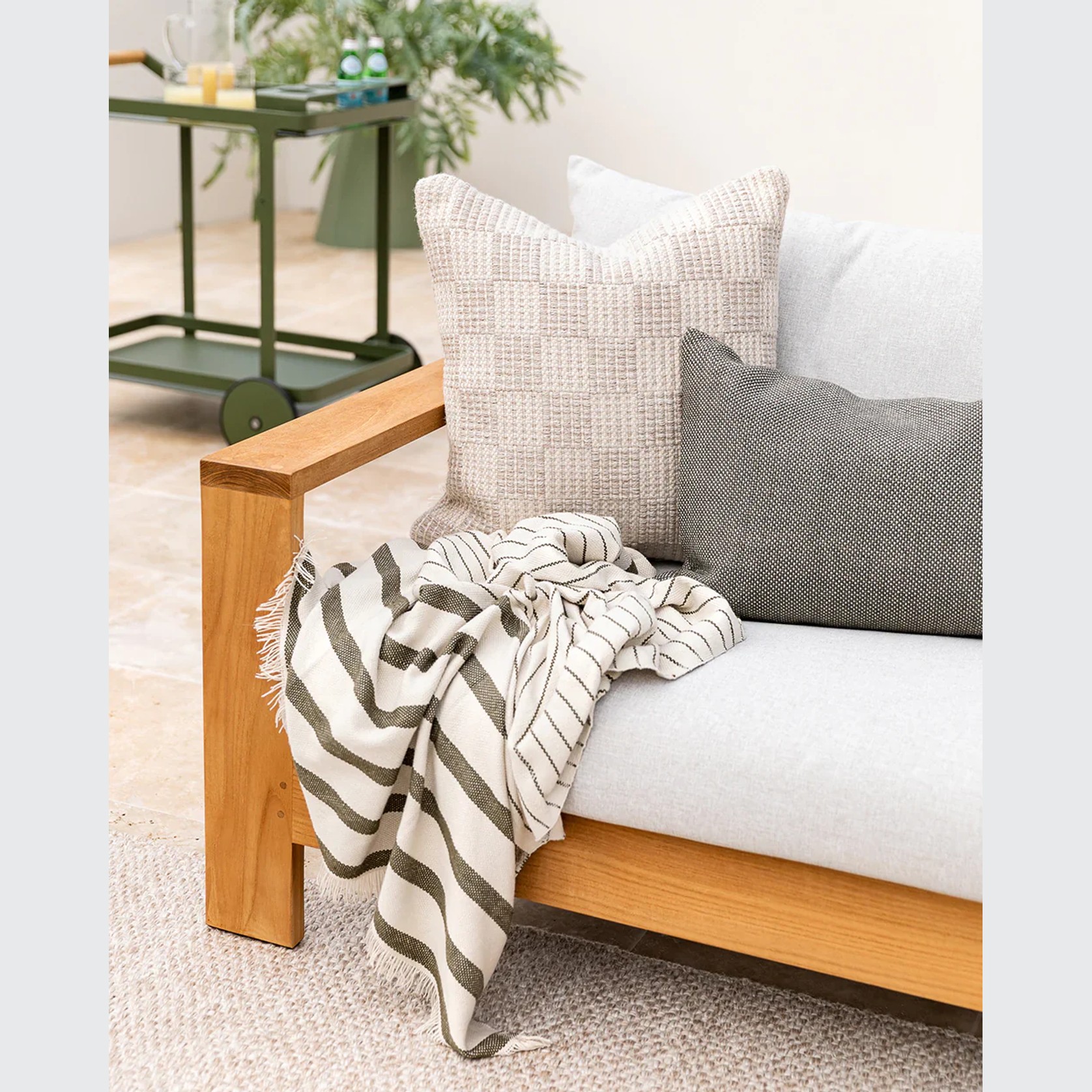 Baya Carter In & Outdoor Cushion - Almond | 50 x 50cm gallery detail image