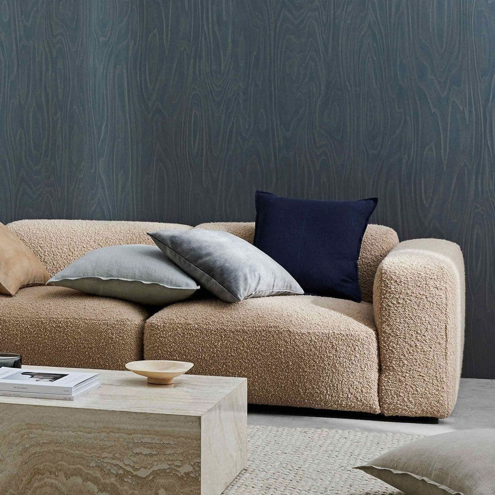 Weave Home European Linen Como Cushion - Ocean | Three Sizes gallery detail image