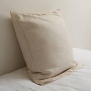 100% French Flax Linen Euro Pillowcase - Sand Stripe gallery detail image