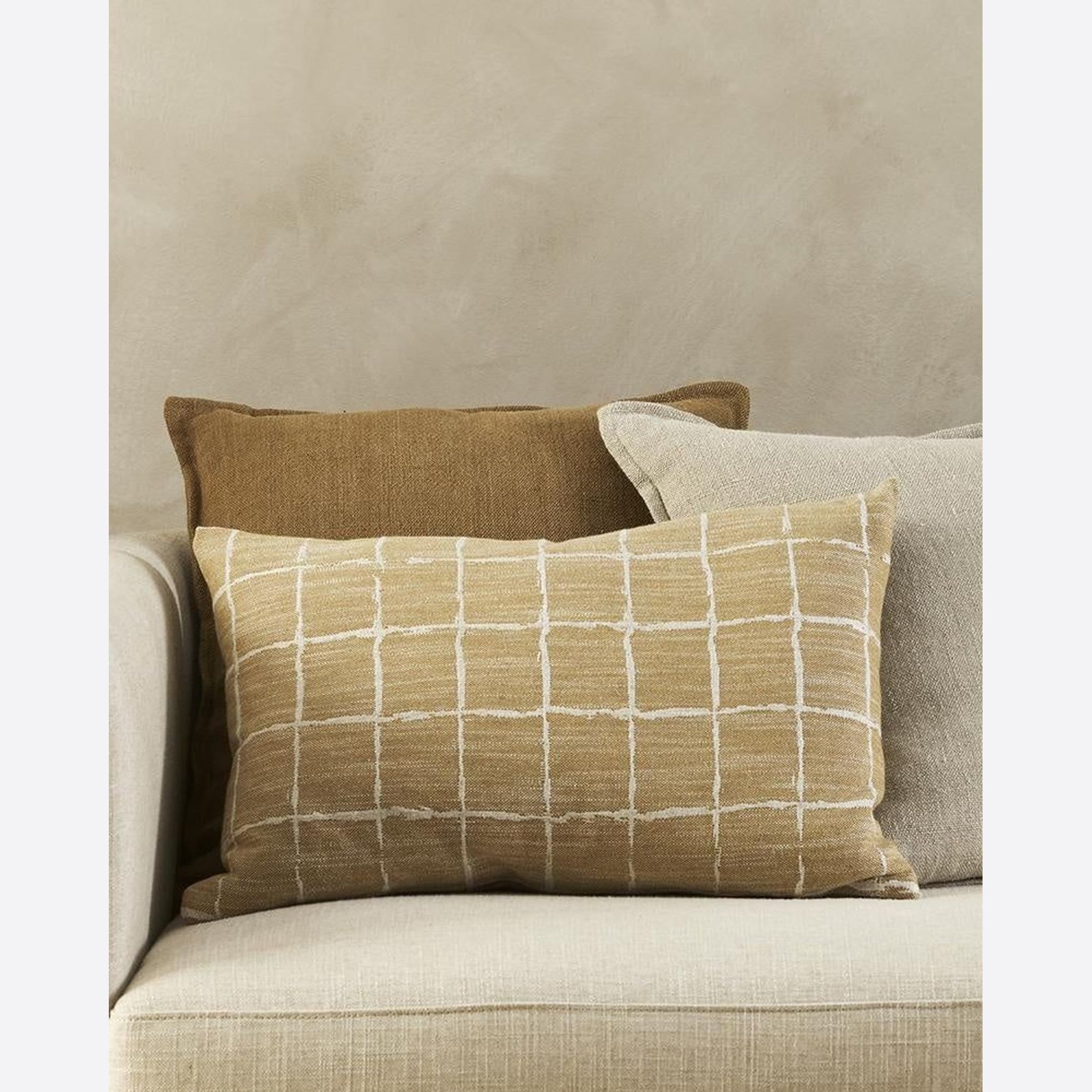 Baya Johnson Lumbar Cushion Cover - Ochre gallery detail image