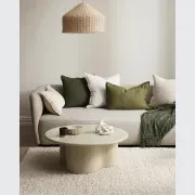 Baya Flaxmill Handwoven Linen Cushion - Winter Moss | Two Sizes gallery detail image