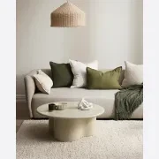 Baya Flaxmill Handwoven Linen Cushion - Winter Moss | Two Sizes gallery detail image