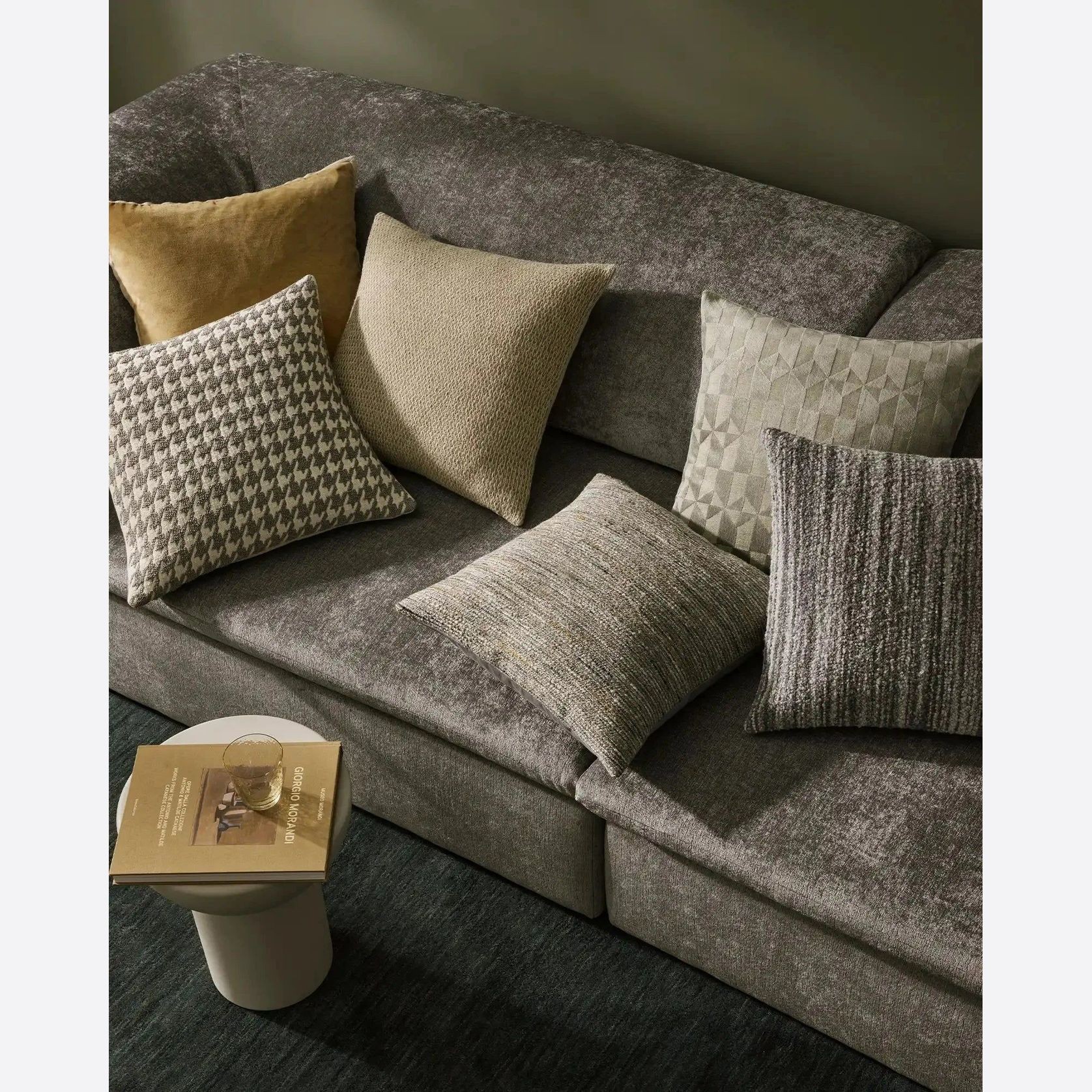 Weave Home Giovanni Cushion - Mist | Bouclé Houndstooth gallery detail image