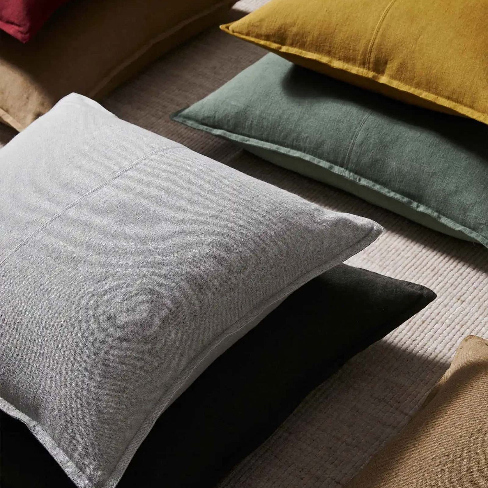 Weave Home European Linen Como Cushion - Moss | Three Sizes gallery detail image