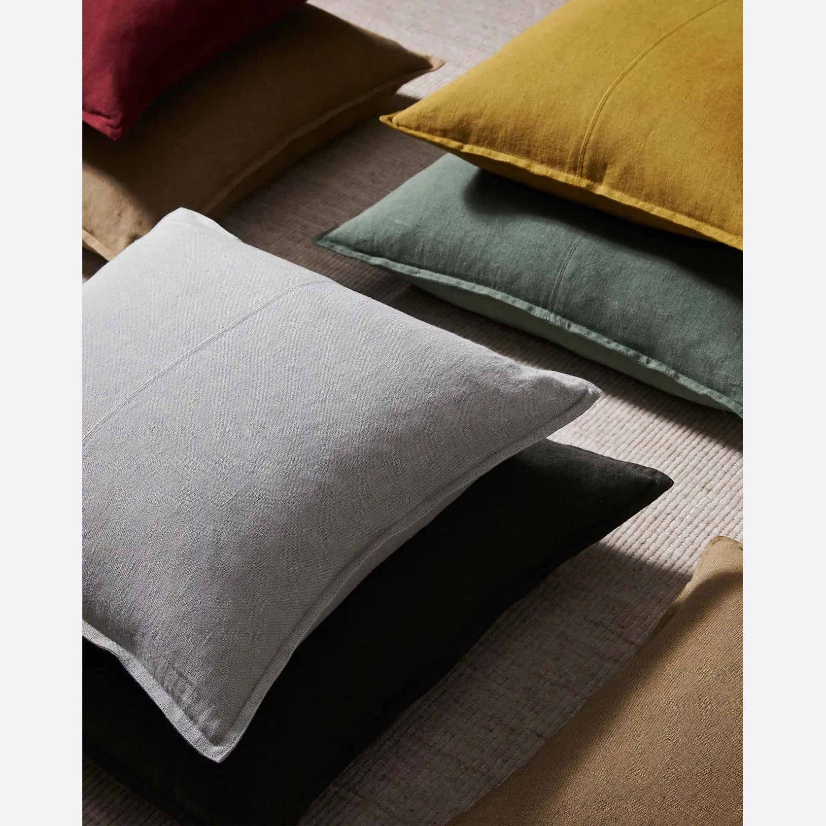 Weave Home European Linen Como Cushion - Moss | Three Sizes gallery detail image