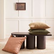 Baya Flaxmill Handwoven Linen Cushion - Clay | Two Sizes gallery detail image