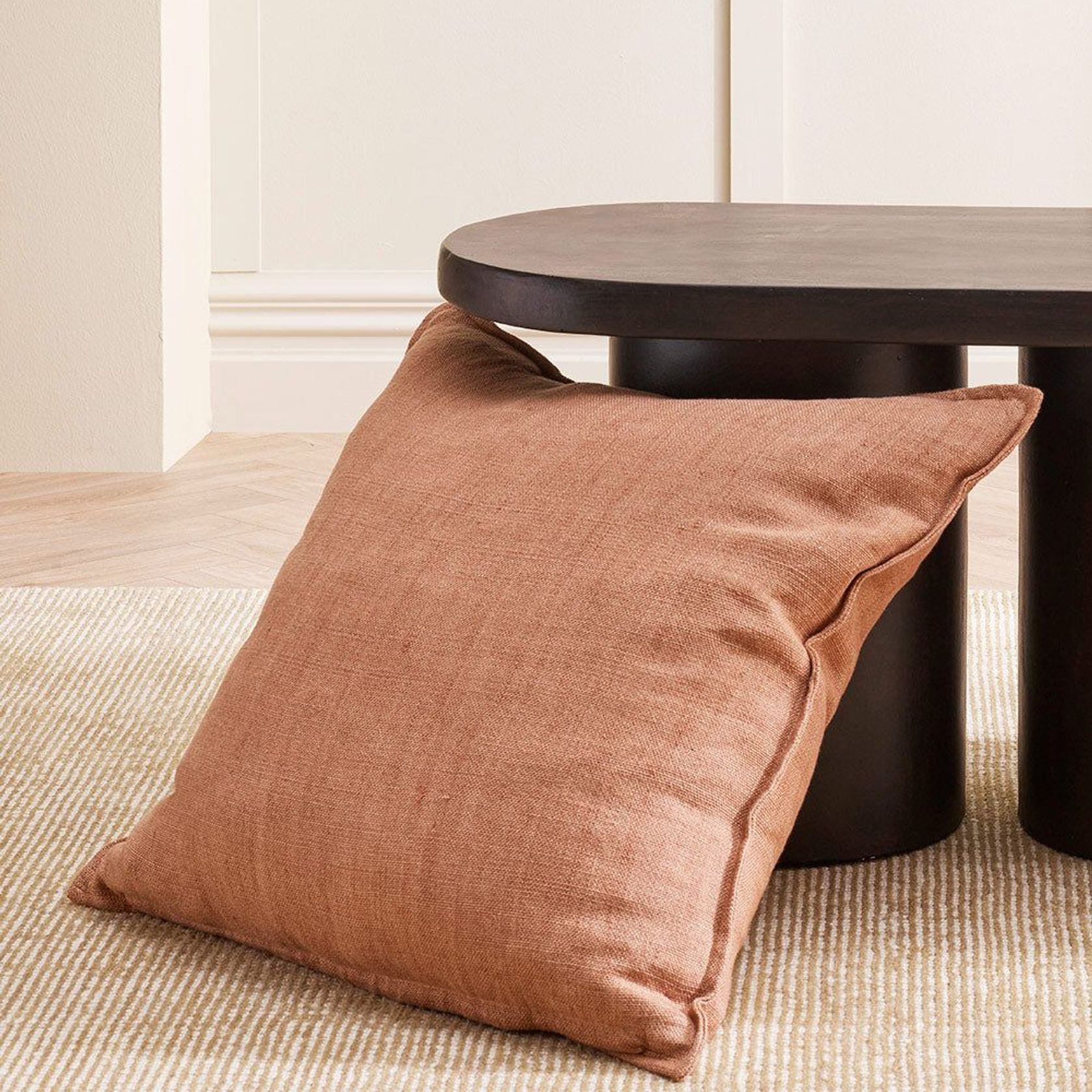 Baya Flaxmill Handwoven Linen Cushion - Clay | Two Sizes gallery detail image